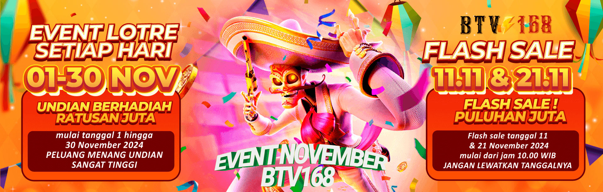 EVENT BAGI HOKI BTV168 – TIKET LOTRE PERIODE 1-30 NOVEMBER 2024