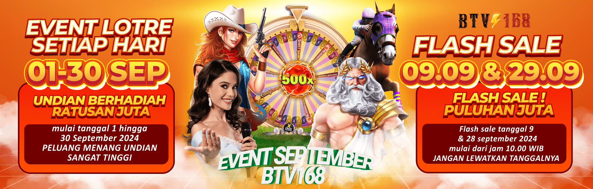 EVENT BAGI HOKI BTV168 – TIKET LOTRE PERIODE 1-30 September 2024