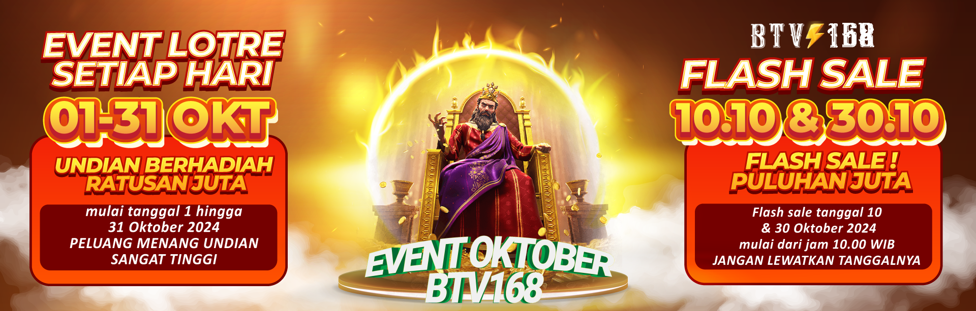 EVENT BAGI HOKI BTV168 – TIKET LOTRE PERIODE 1-31 OKTOBER 2024