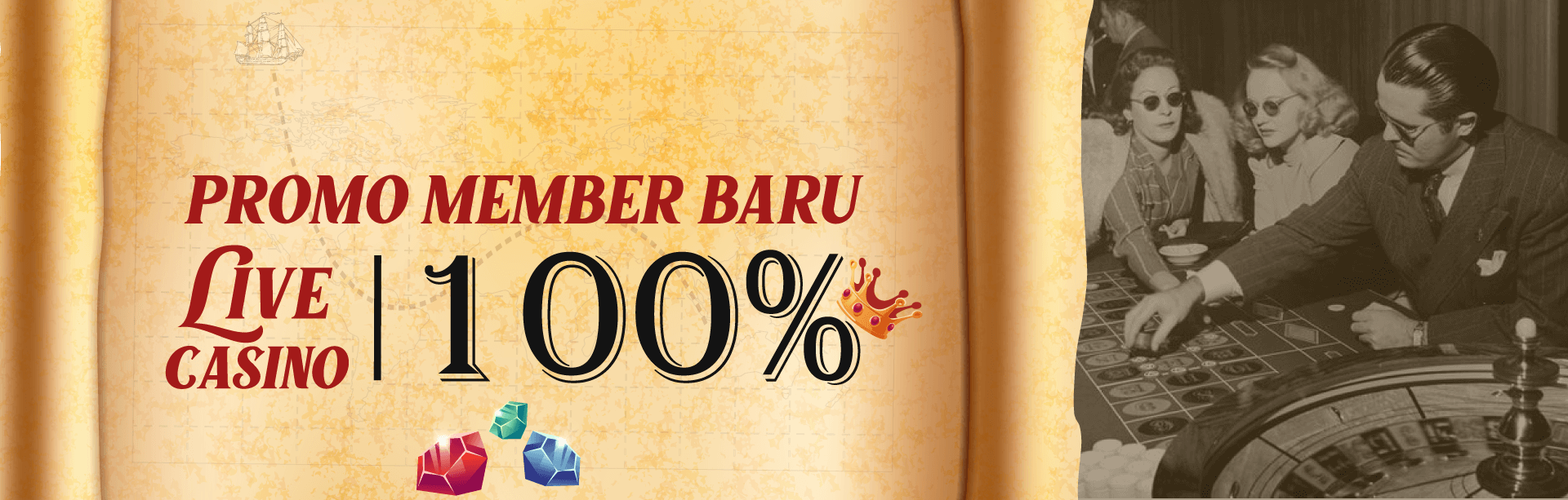 BONUS MEMBER BARU LIVE CASINO 100%