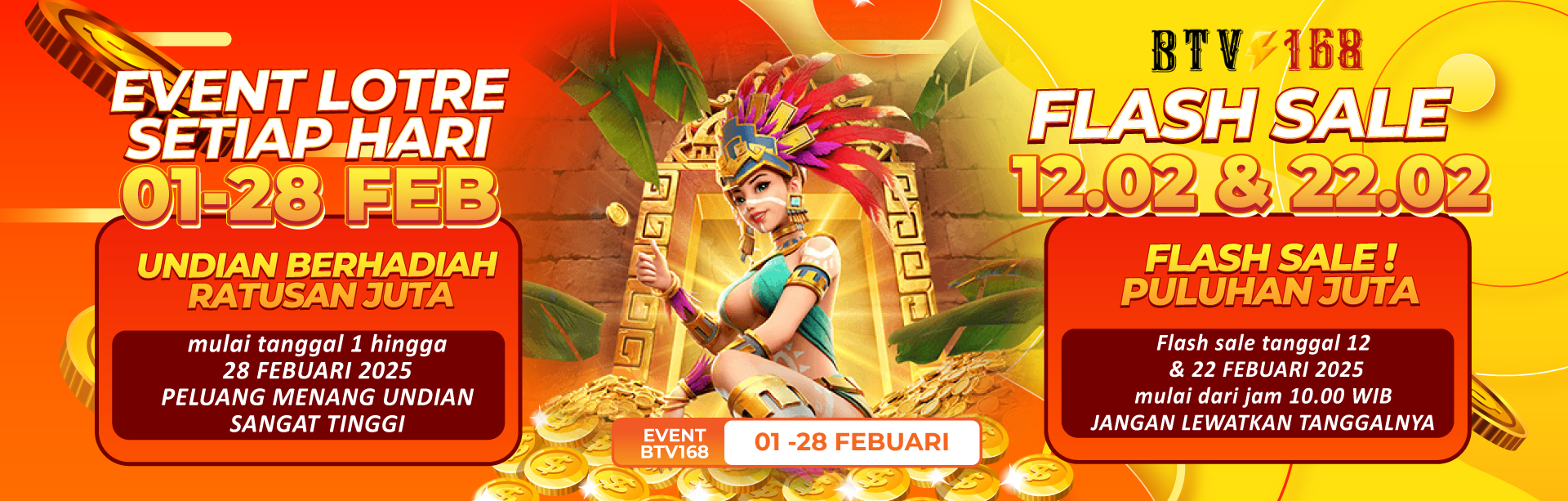 EVENT BAGI HOKI BTV168 – TIKET LOTRE PERIODE 1-28 FEBUARI 2025