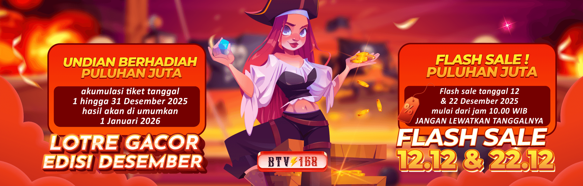 EVENT BAGI HOKI BTV168 – TIKET LOTRE PERIODE 1-31 DESEMBER 2025