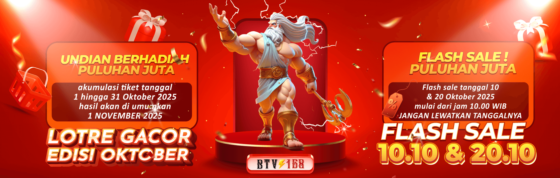 EVENT BAGI HOKI BTV168 – TIKET LOTRE PERIODE 1-31 OKTOBER 2025